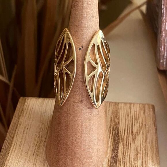 Stainless Steel IP Gold(Ion Plating) Open Design Ring Size 6 - Picture 7 of 8